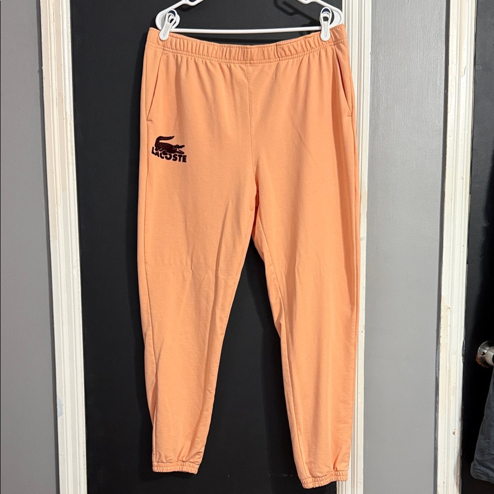 Lacoste Peach Lightweight Cotton/Poly Men’s Loungewear Joggers Size: L